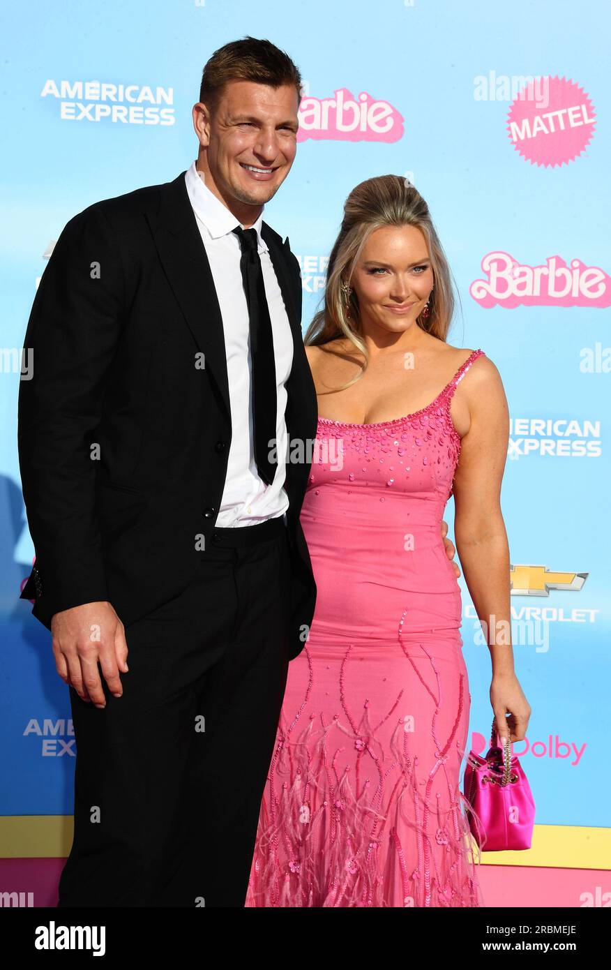 LOS ANGELES, CALIFORNIA - JULY 09: (L-R) Rob Gronkowski and Camille