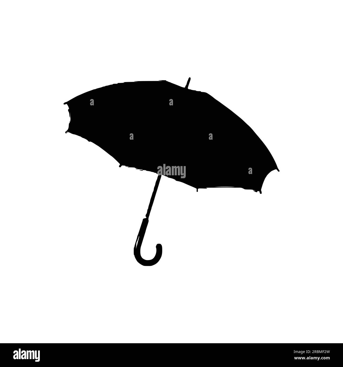 Umbrella silhouette , Black umbrella isolated on white background Stock
