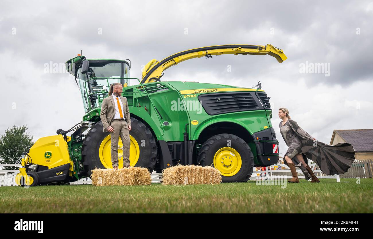 Luke Johnson and Lizzie McLaughlin model designs made from British wool, that will be showcased on the Sheep to Chic catwalk during Great Yorkshire Show at the Showground in Harrogate, which opens to the public on Tuesday. Picture date: Monday July 10, 2023. Stock Photo