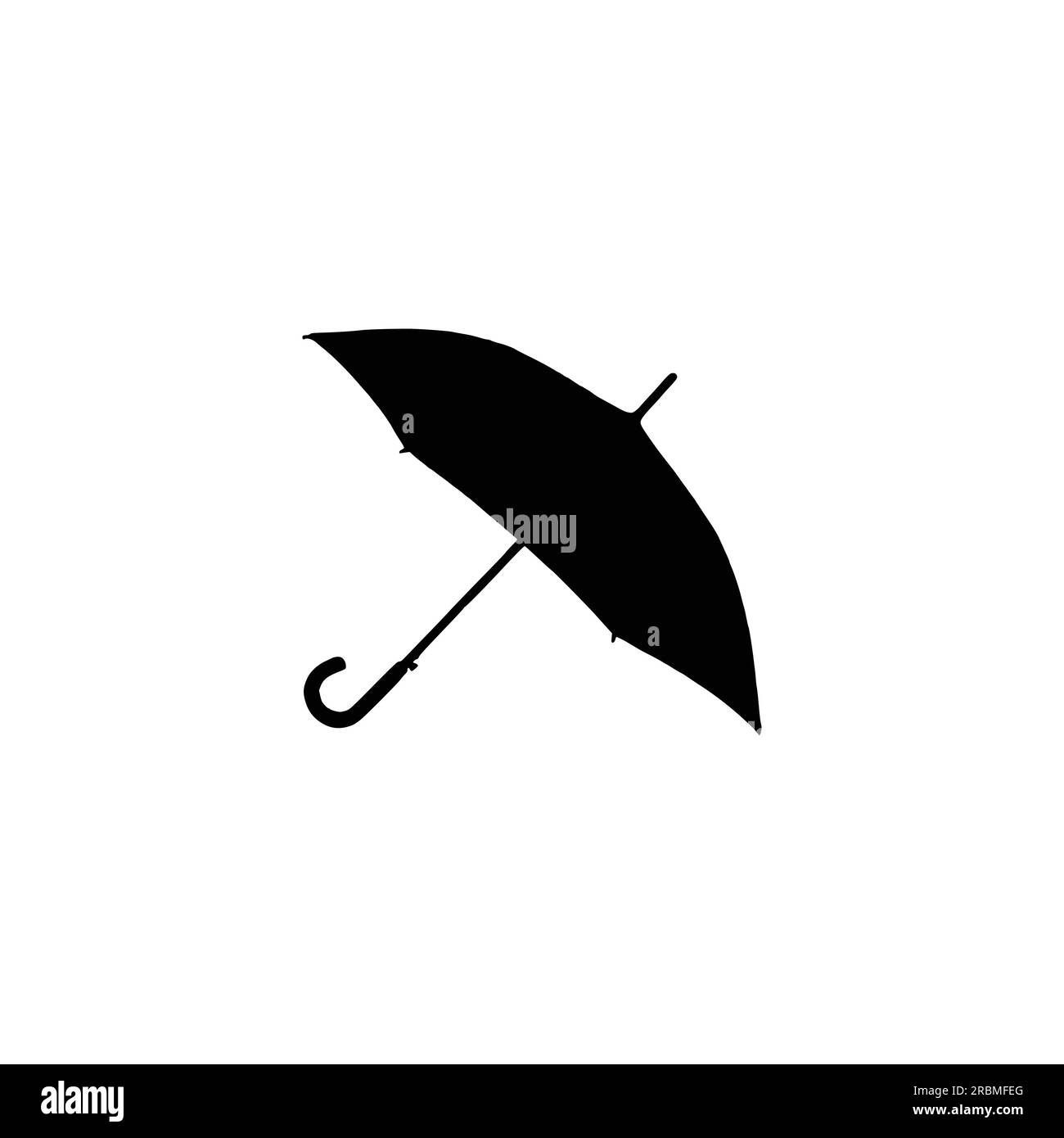 Umbrella silhouette , Black umbrella isolated on white background Stock