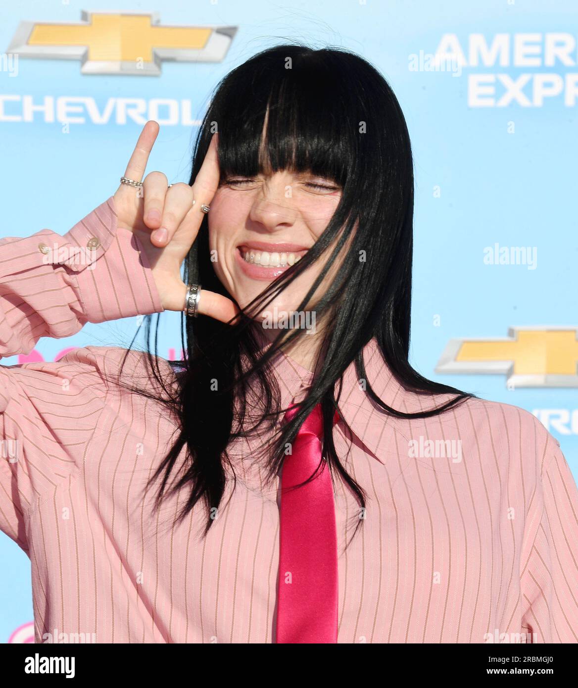 Los Angeles, California, USA. 09th July, 2023. Billie Eilish attends the World Premiere of 'Barbie' at the Shrine Auditorium and Expo Hall on July 09, 2023 in Los Angeles, California. Credit: Jeffrey Mayer/Jtm Photos/Media Punch/Alamy Live News Stock Photo