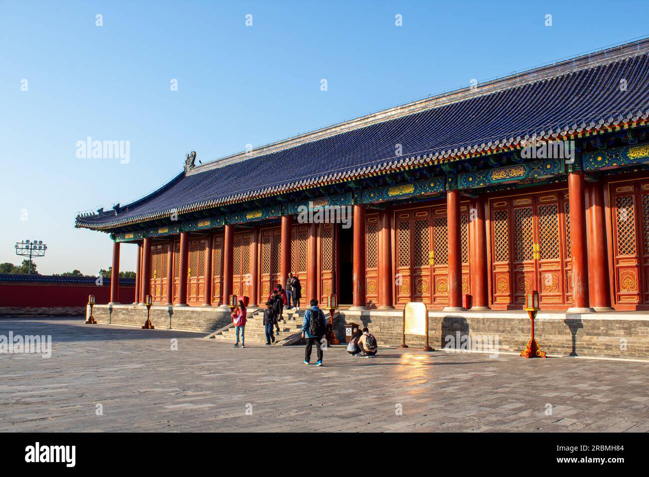 Imperial Hall of Heaven in the Temple of Heaven Compound - Beijing, China. Blue sky with copy space for text Stock Photo