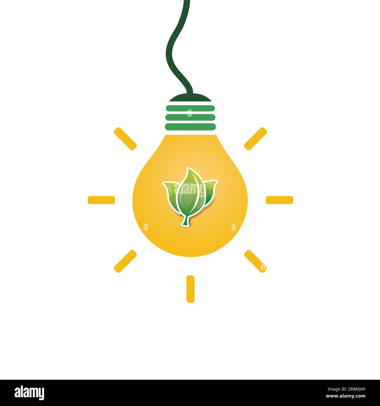 Green Eco Energy Concept Design - Leaves Inside a Light Bulb Stock ...