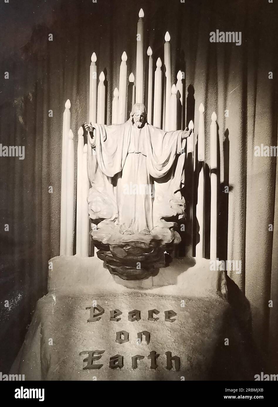 Carved Maplewood Figure of Jesus Christ Ascending into Heaven 38" X 38