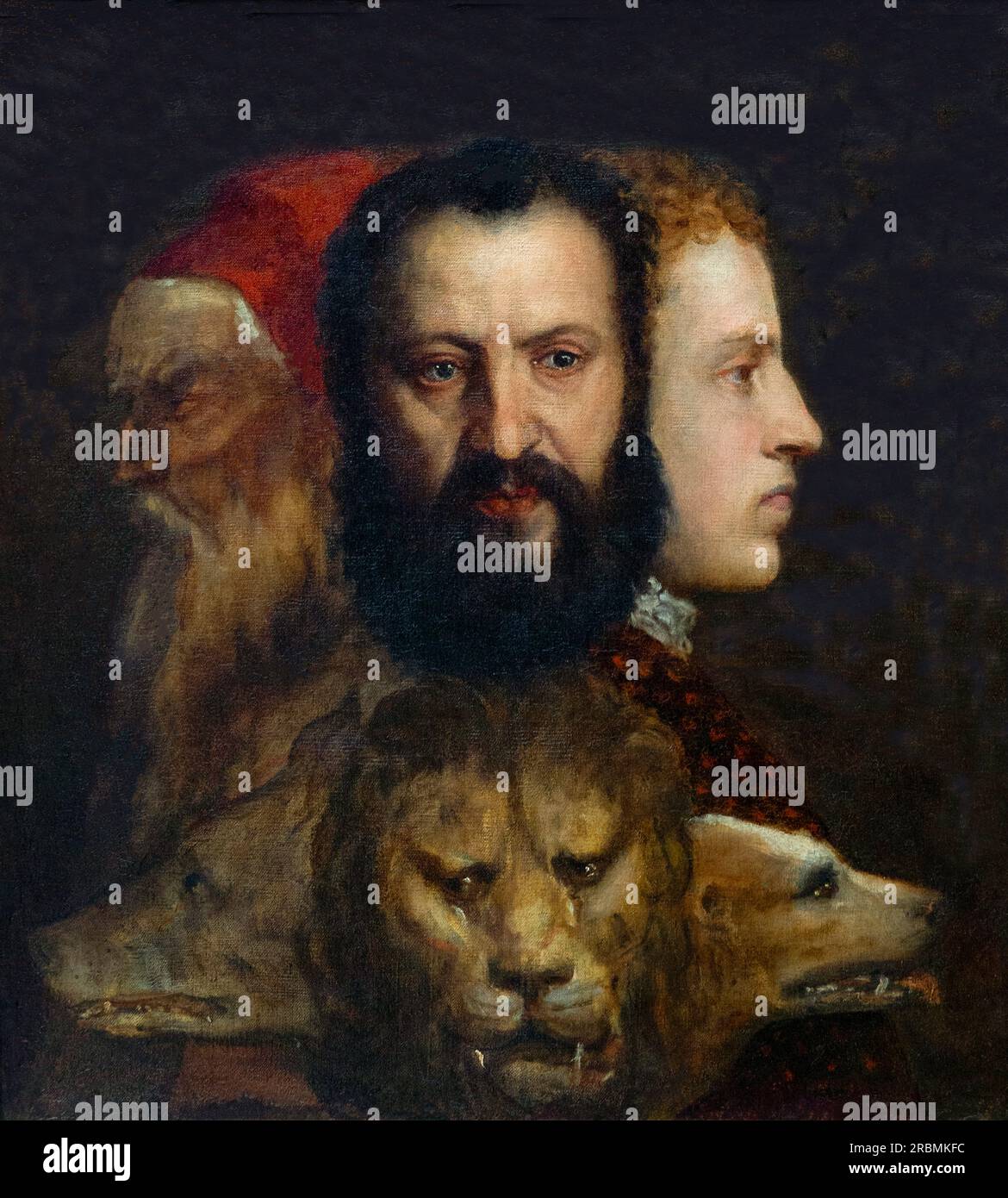 An Allegory of Prudence, Titian, 1550-1565, Stock Photo