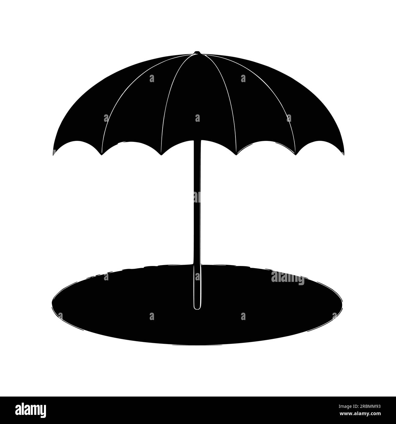 Parasol silhouettes, beach umbrellas silhouettes vector illustration Stock Vector Image & Art