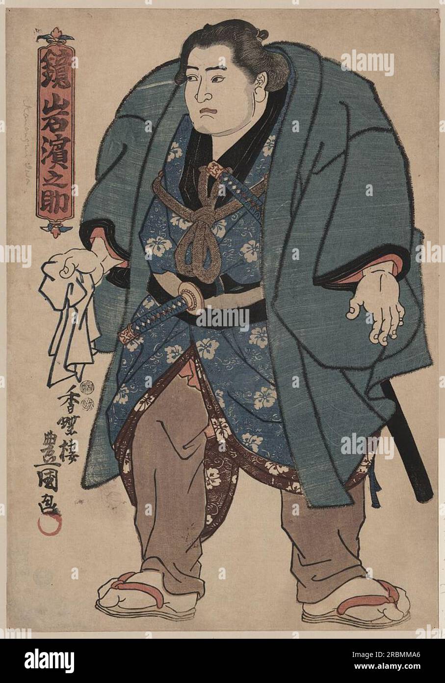 Utagawa Kunisada, portrait of a sumo wrestler, 1854, 26,…