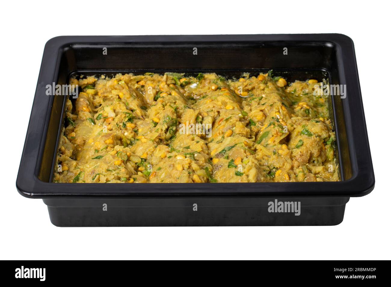 Sicilyano isolated on white background. Appetizer prepared with olive