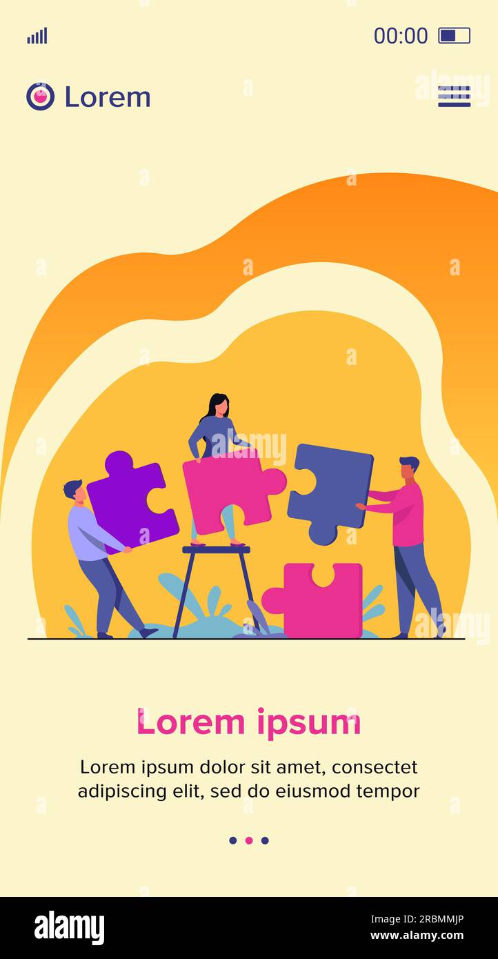 Partners holding big jigsaw puzzle pieces Stock Vector Image & Art - Alamy