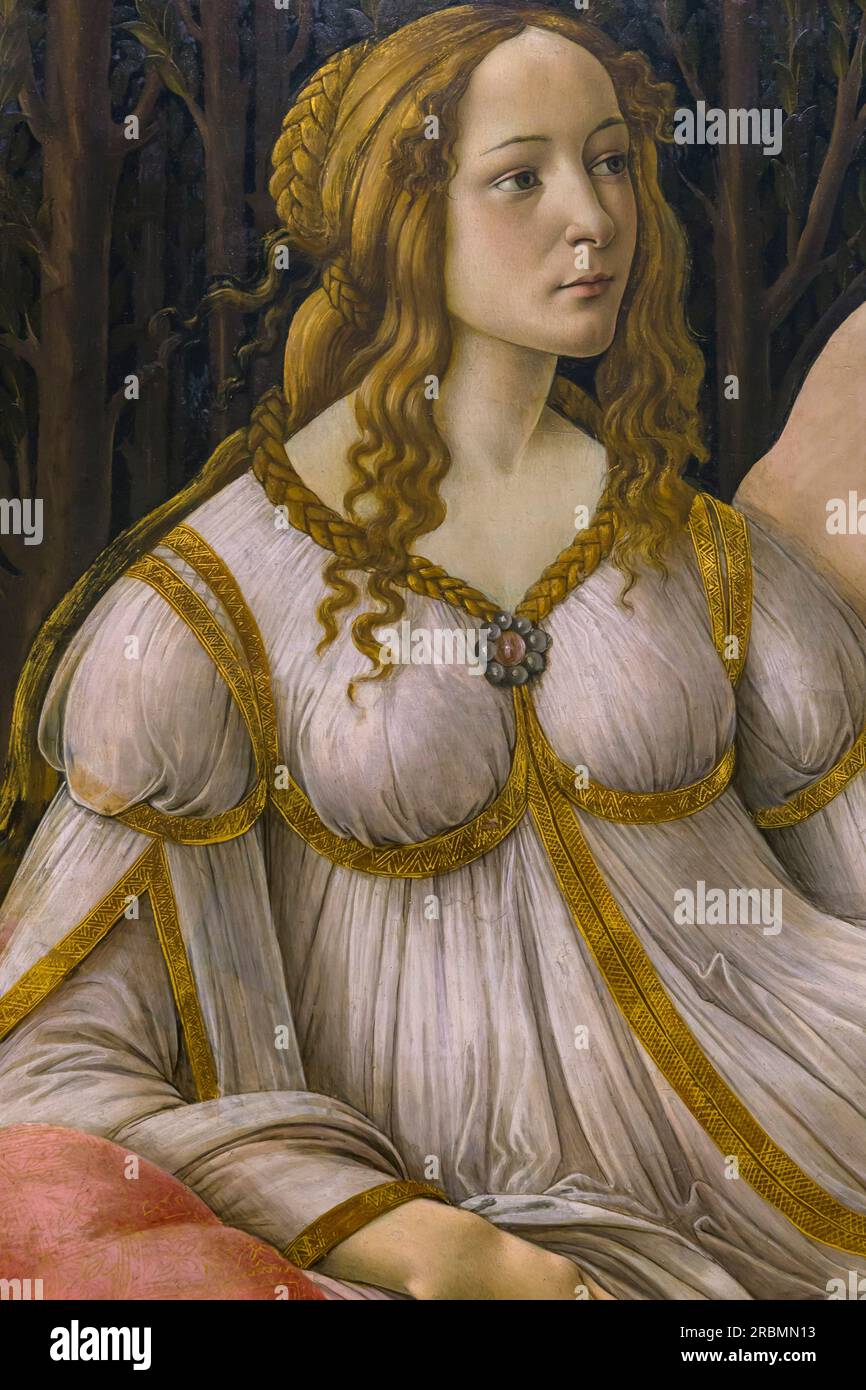 Venus and Mars, detail, Sandro Botticelli, circa 1485, Stock Photo