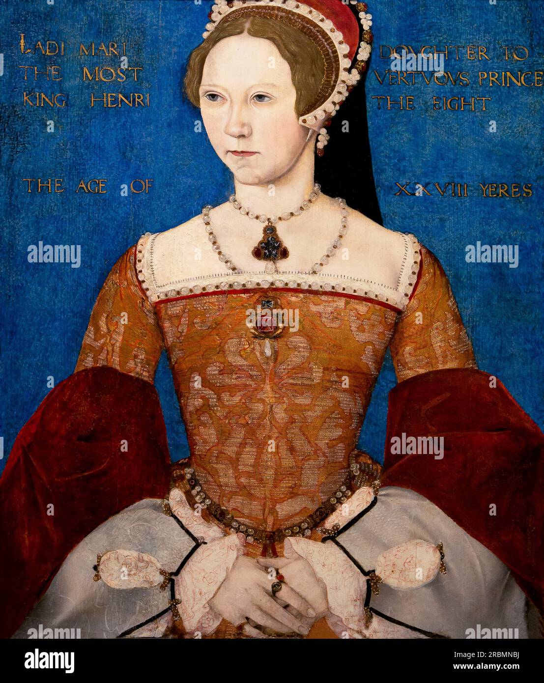Queen Mary I, Master John, 1544, detail, Stock Photo