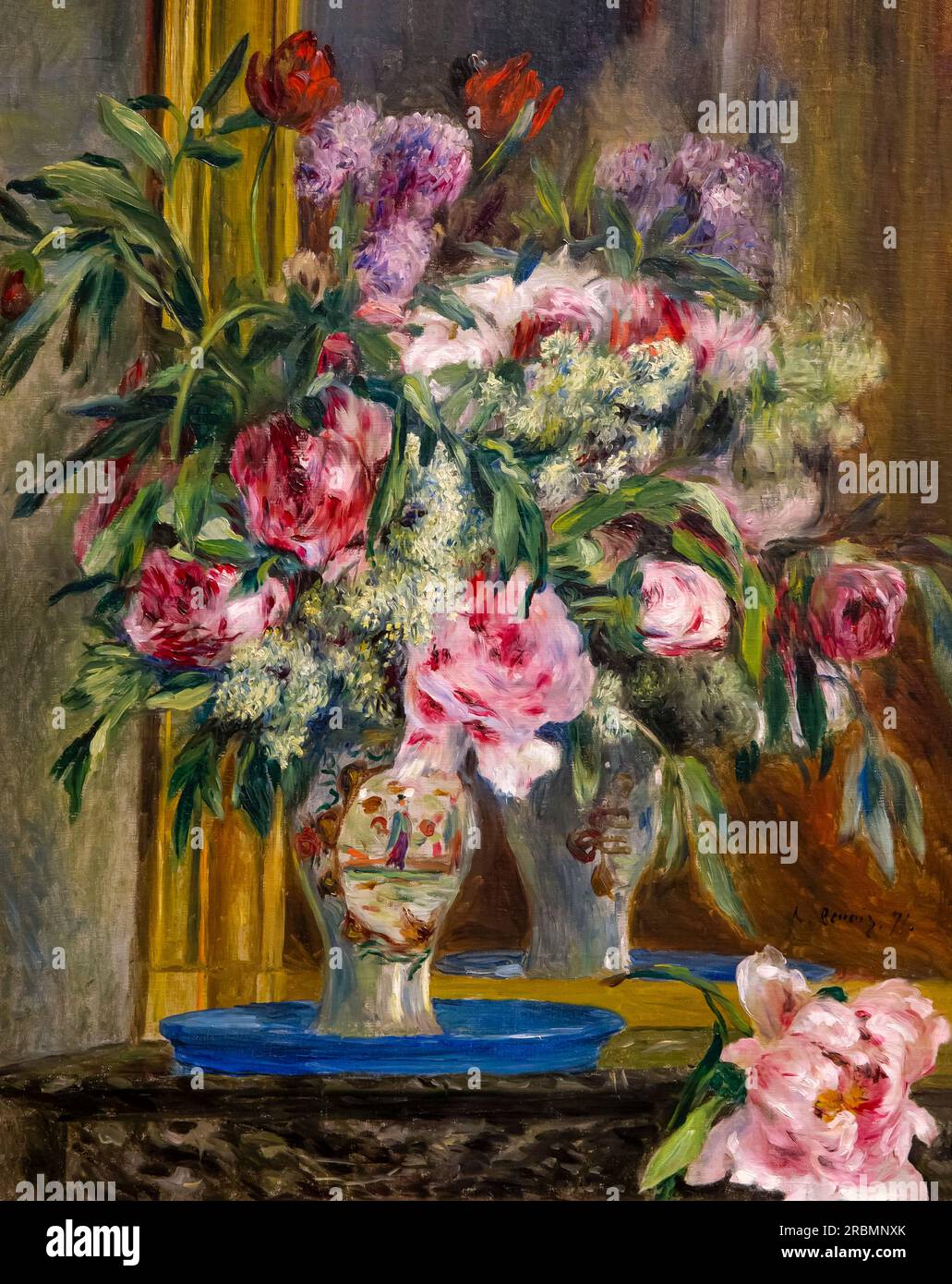 Vase of Flowers, Pierre-Auguste Renoir, 1871, Stock Photo