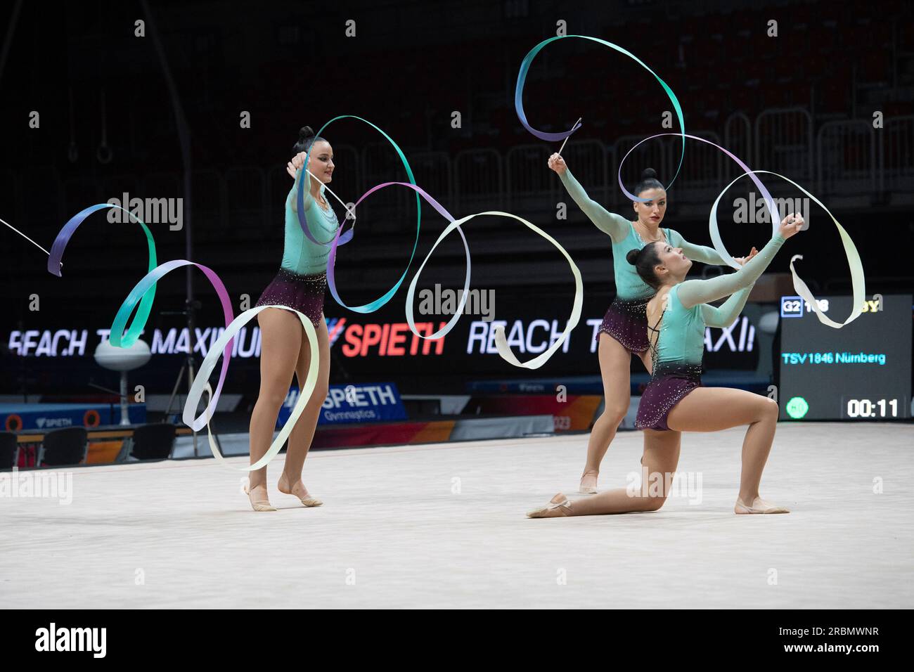 TSV Nuernberg, action, gymnastics, rhythmic gymnastics RSG, group, 3 ...