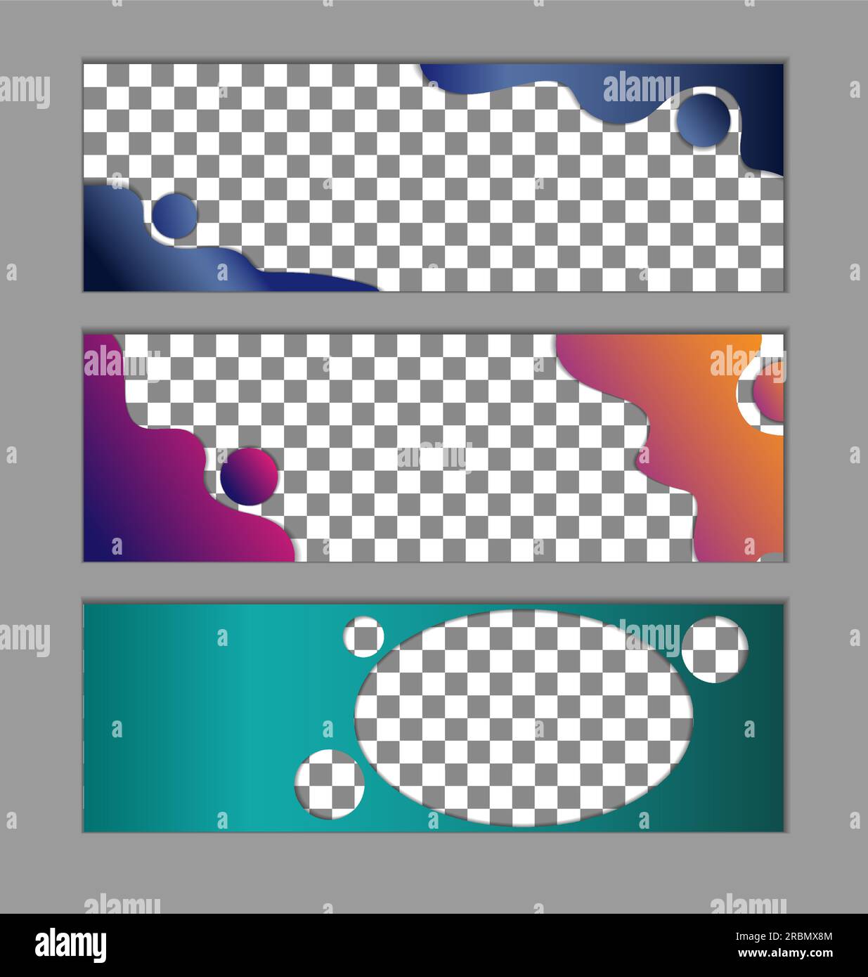 Set of horizontal simple wide banners, mockup, mocap, template for sale