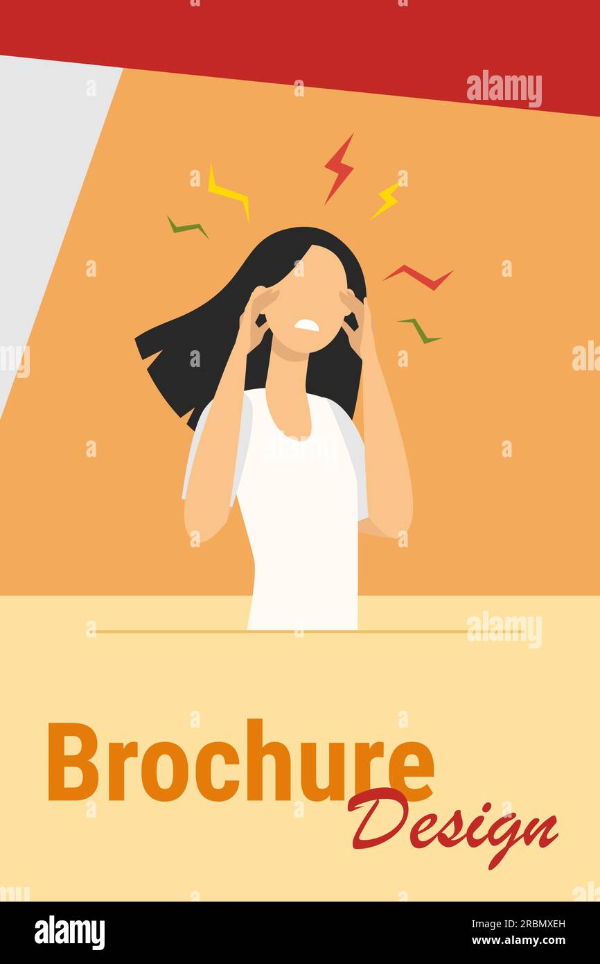 Stressed woman feeling headache Stock Vector Image & Art - Alamy