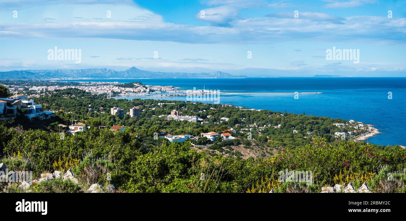 Denia, Costa Blanca, View from Cabo San Antonio over the city and bay of  Valencia, Spain Stock Photo - Alamy