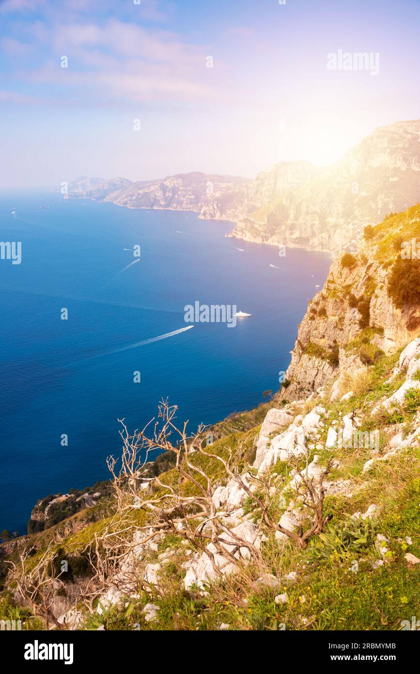 Scenic coastal landscape of Amalfi coast in Italy Stock Photo - Alamy