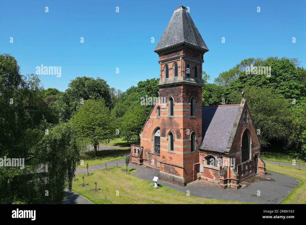 aerial view of Hedon road crematorium 1901, Kingston upon Hull Stock
