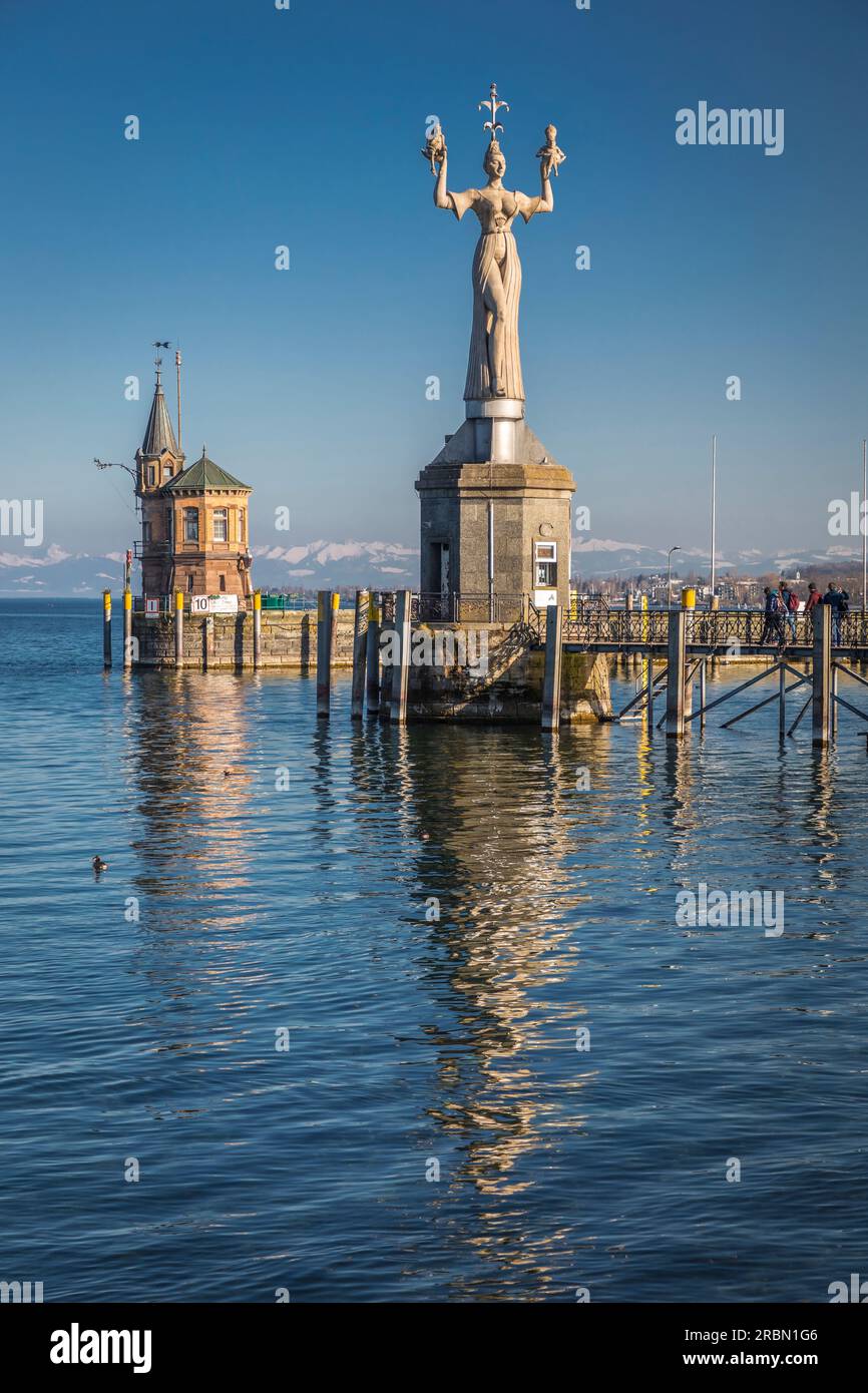 Imperia statue at the port of Konstanz, Baden-Württemberg, Germany Stock Photo