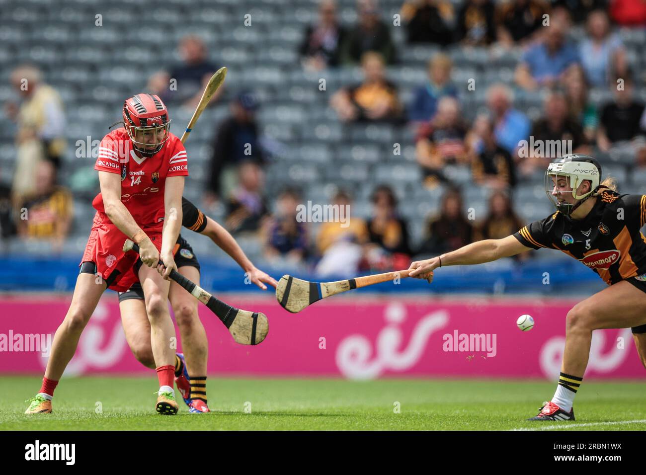 July 9th, 2023, Dublin, Ireland Action from the All Ireland Camogie Quarter Final Cork vs