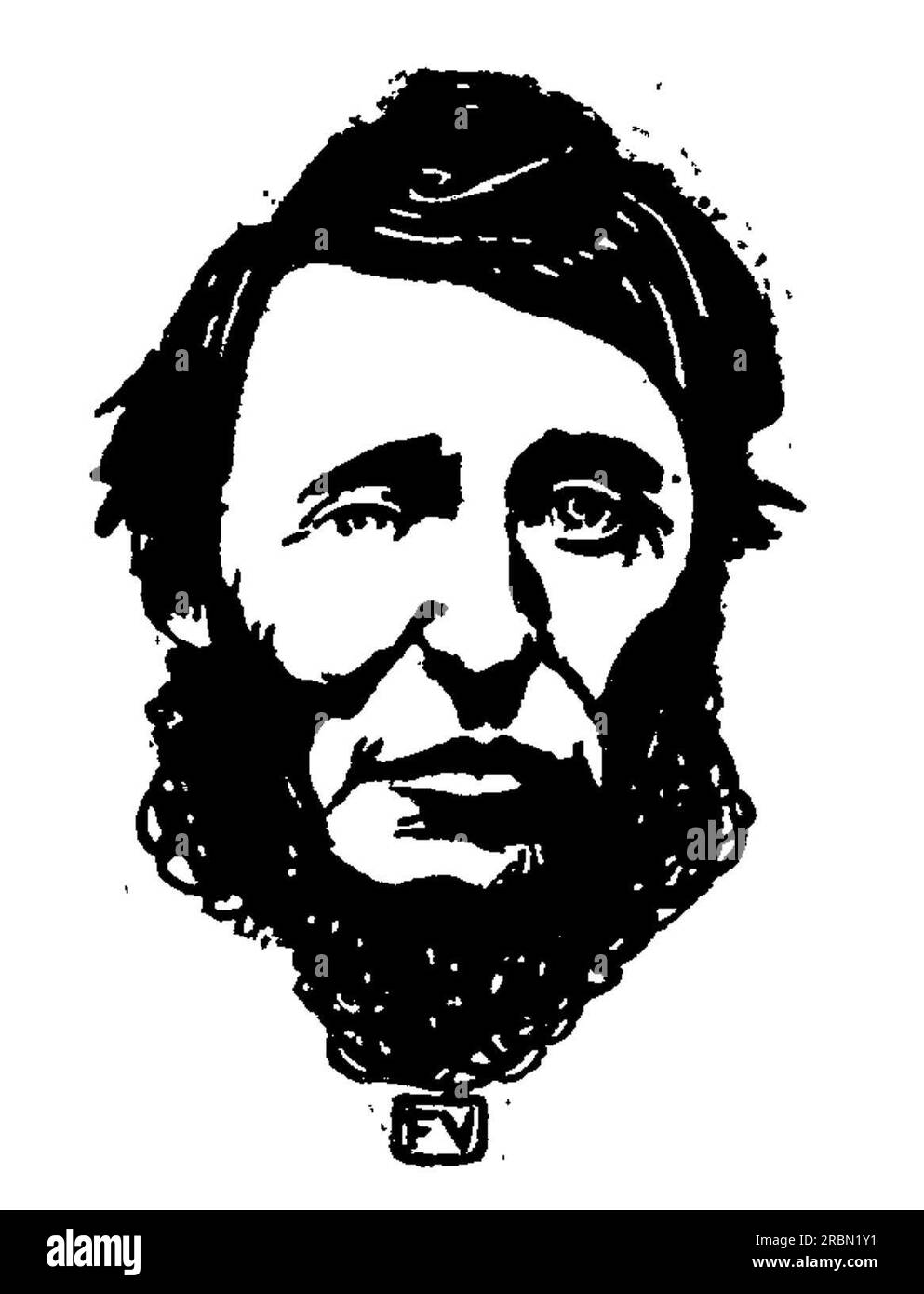 Portrait of Henry David Thoreau 1896 by Felix Vallotton Stock Photo