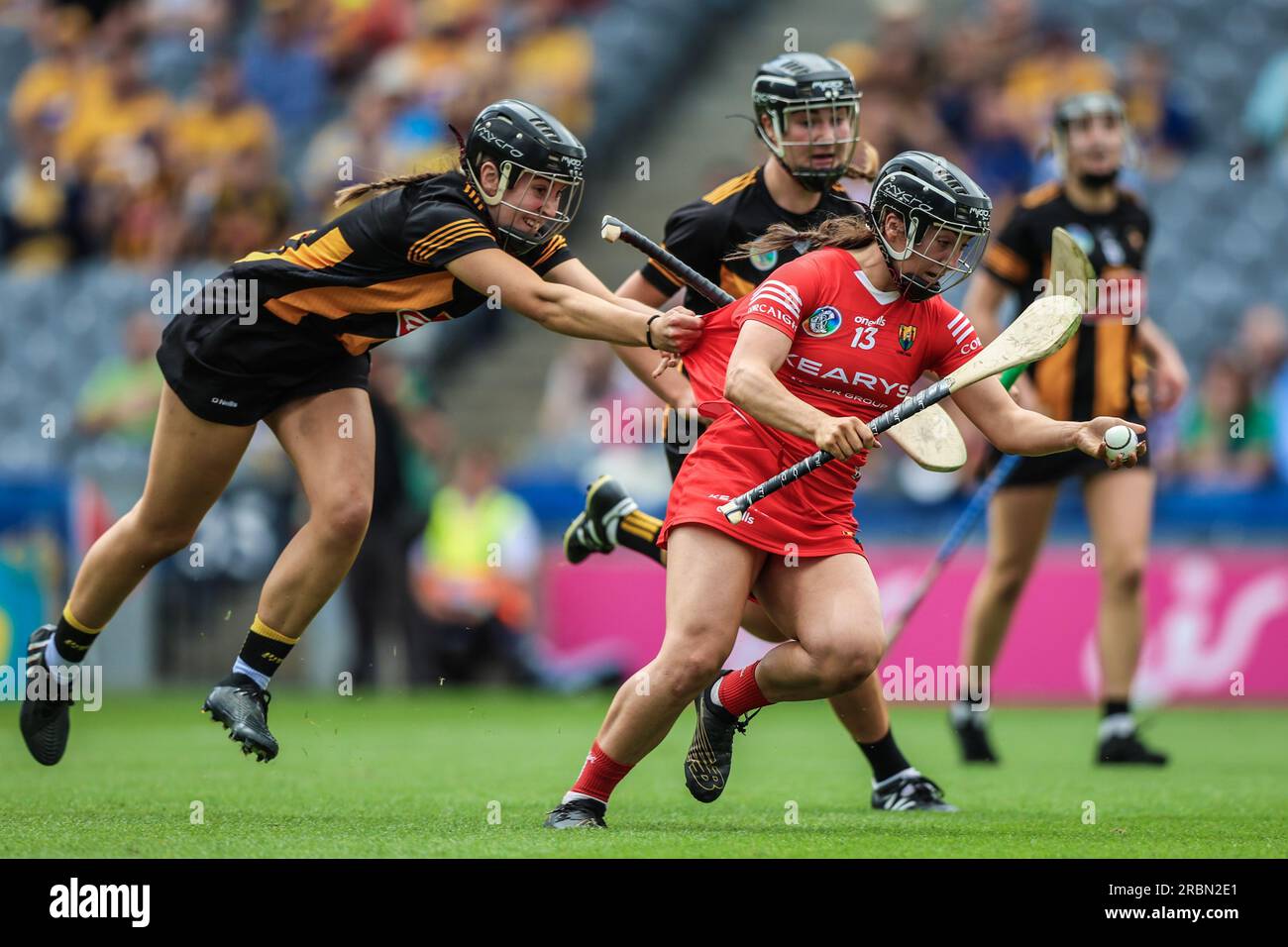 July 9th, 2023, Dublin, Ireland Action from the All Ireland Camogie Quarter Final Cork vs