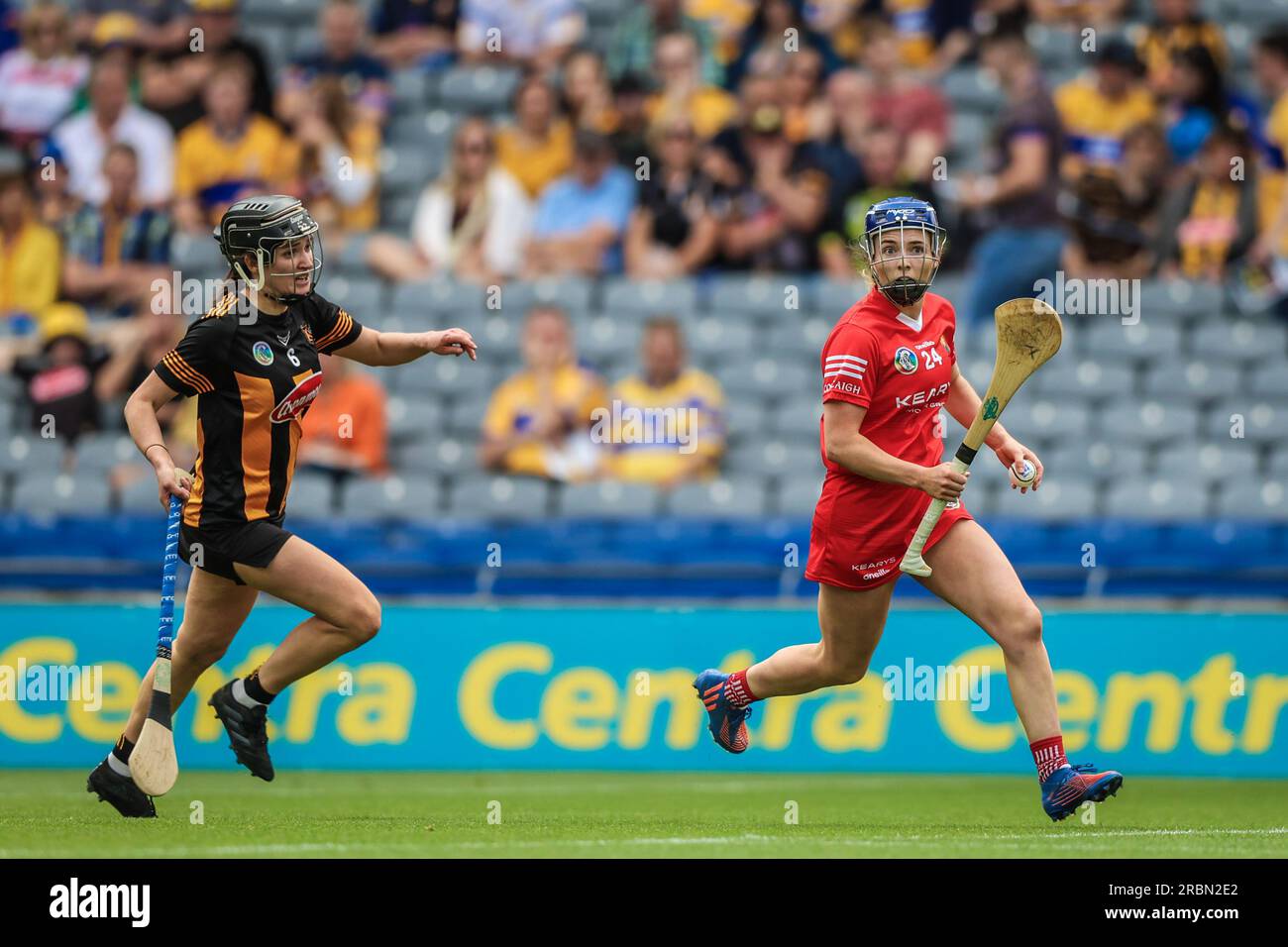 July 9th, 2023, Dublin, Ireland Action from the All Ireland Camogie Quarter Final Cork vs