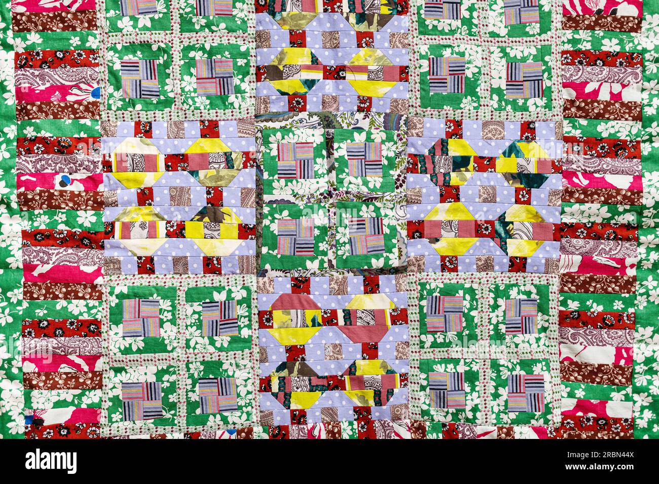 textile background - handmade motley patchwork quilt Stock Photo - Alamy