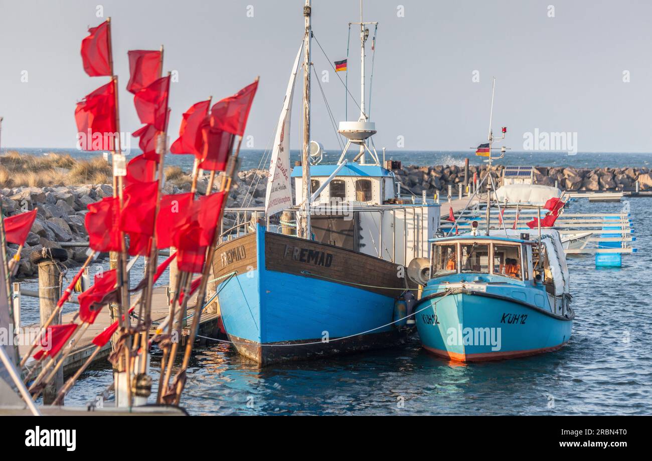 Fishing boats in the port of Kuehlungsborn, Mecklenburg-West Pomerania, North Germany, Germany Stock Photo