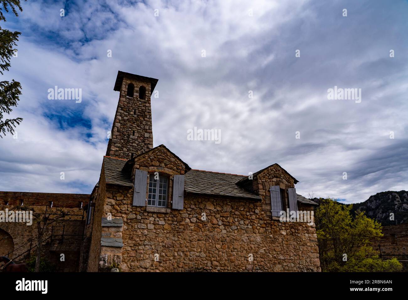 Fort Liberia, a military installation designed by Sébastien Le Prestre de Vauban and built between 1681-1683 in Villefranche-de-Conflent, Pyrenees Ori Stock Photo