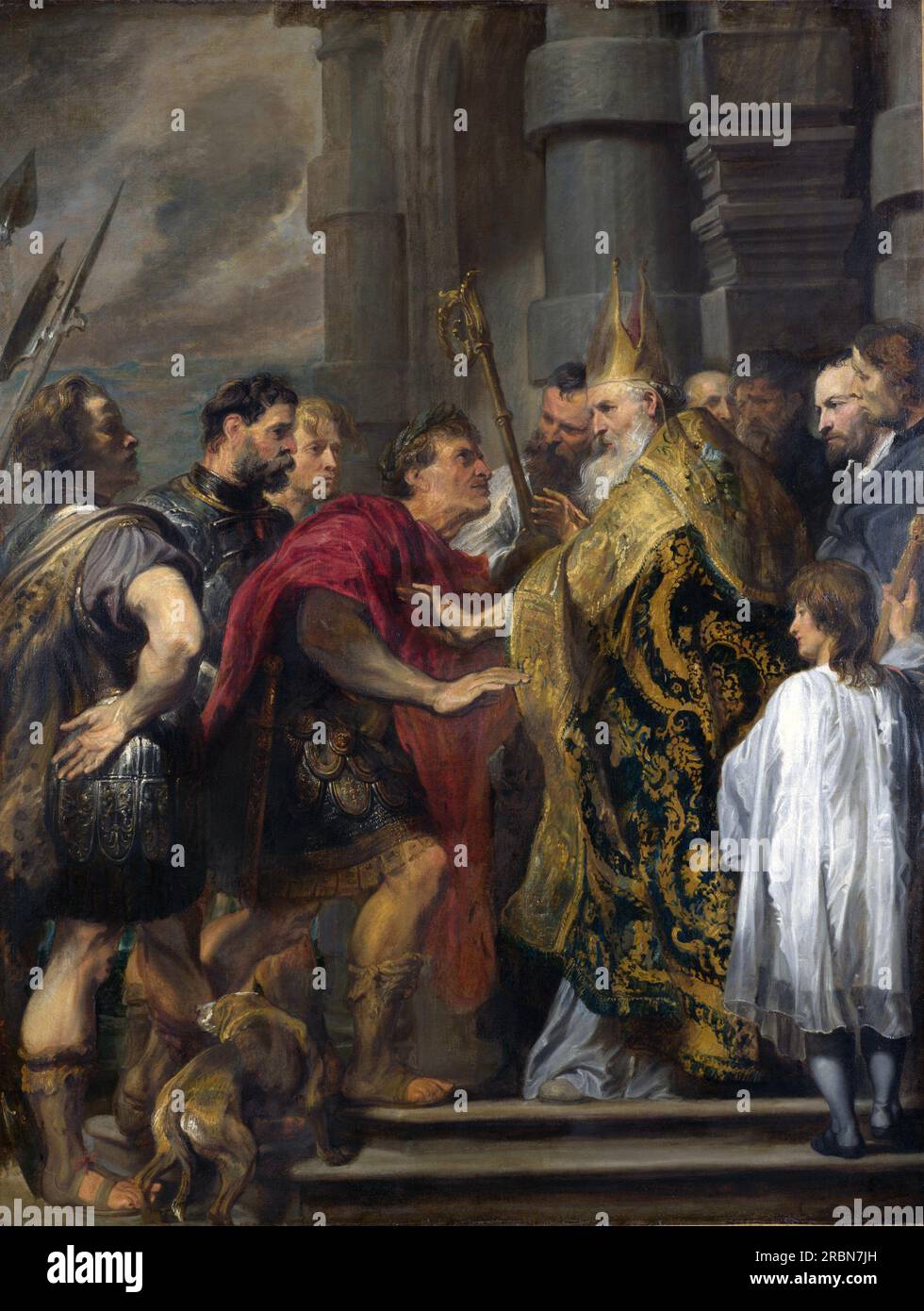 Anthony van Dyck - Emperor Theodosius Forbidden by St Ambrose To