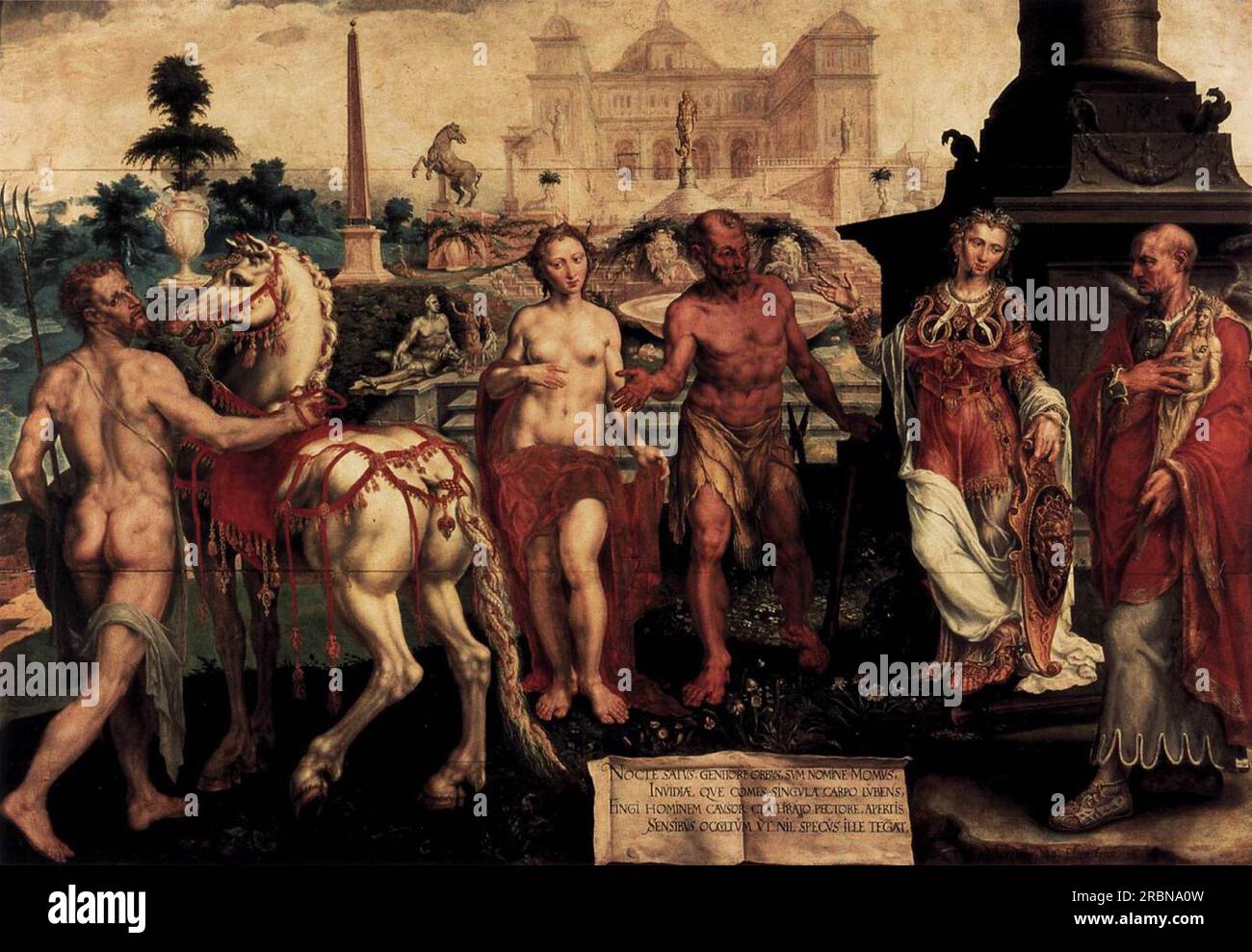Momus Criticizes the Gods' Creations 1561 by Maerten van Heemskerck Stock Photo