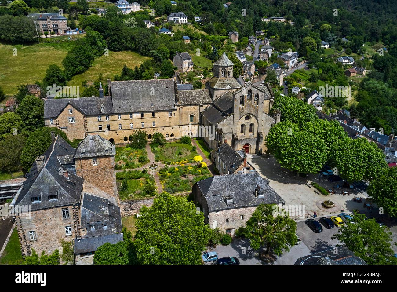 France, Corrèze (19), Aubazine, Cistercian Saint-Étienne Roman abbey from  the 12th century, orphanage where Coco Chanel grew up, stained glass window  Stock Photo - Alamy