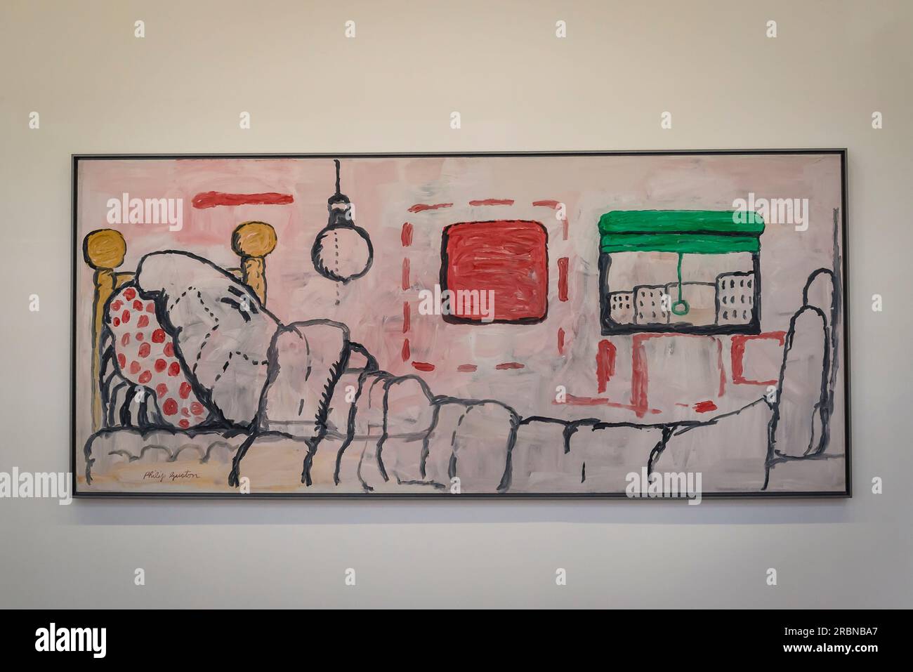 Philip Guston painting In Bed, Pompidou Centre, a museum of modern art