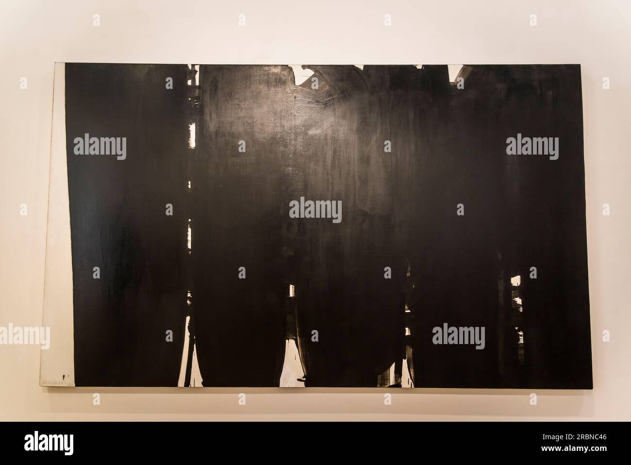 Pierre Soulages painting, Pompidou Centre, a museum of modern art, Paris, France Stock Photo