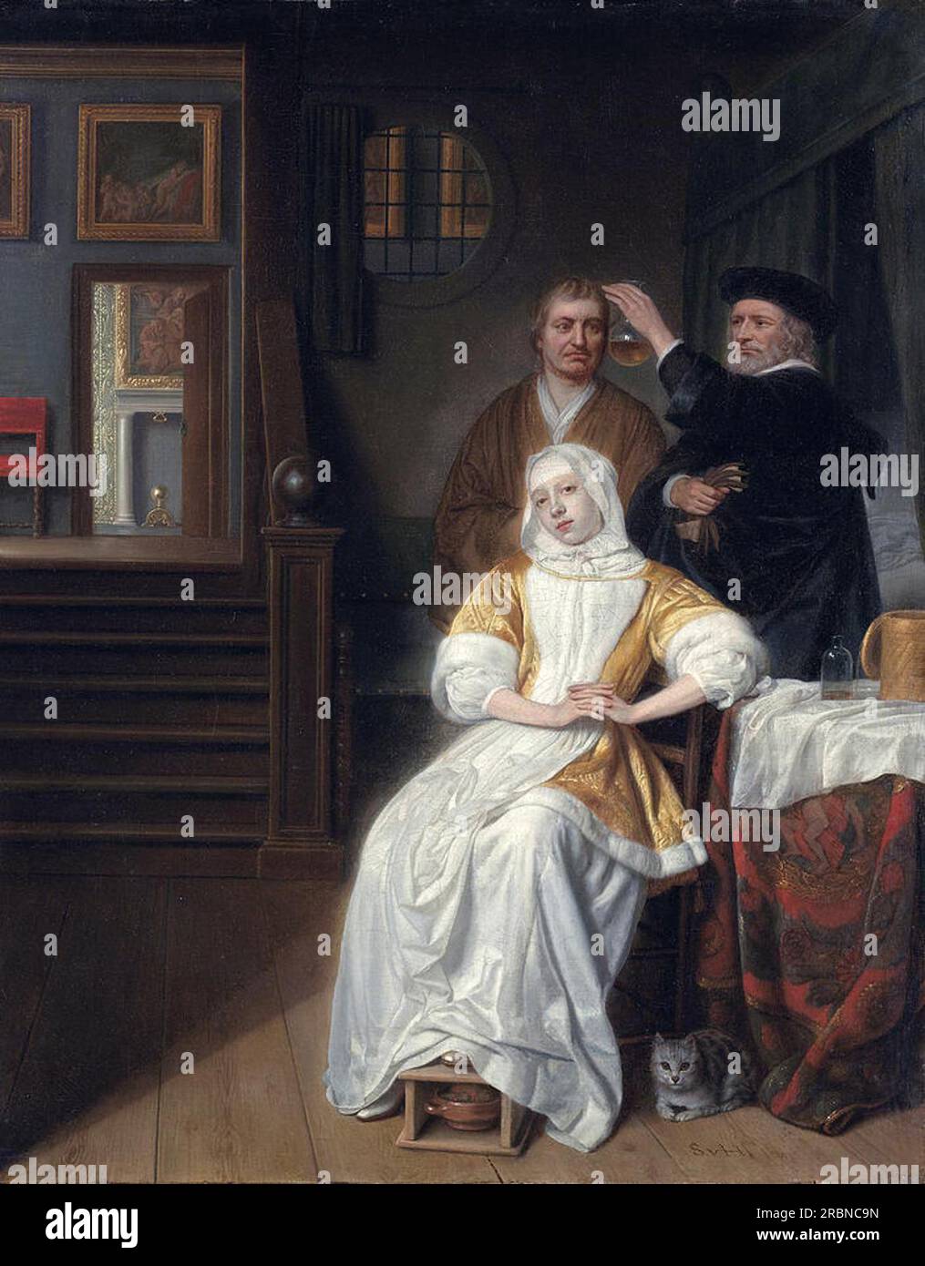 The Anemic Lady 1670 by Samuel Dirksz van Hoogstraten Stock Photo