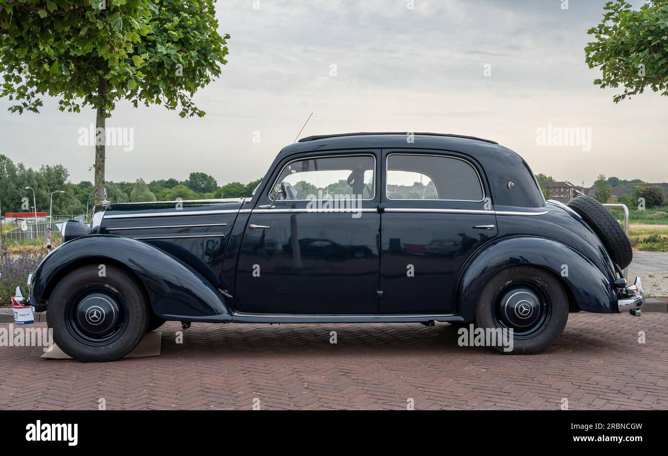 Lelystad, The Netherlands, 18.06.2023, Side view of retro car Mercedes-Benz 170 S from 1952 at The National Oldtimer Day Stock Photo