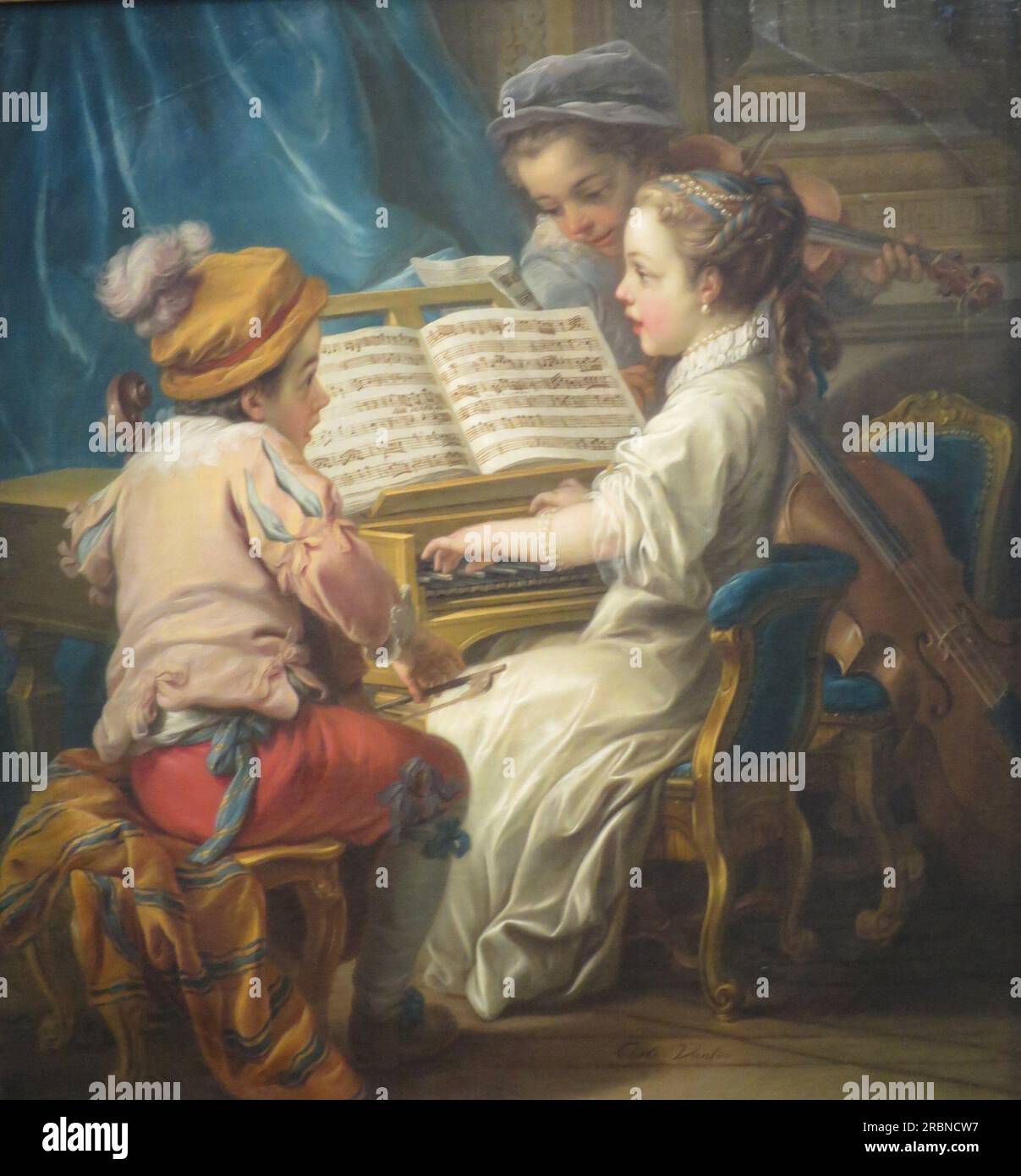 Music 1753 by Charles-Andre van Loo (Carle van Loo) Stock Photo