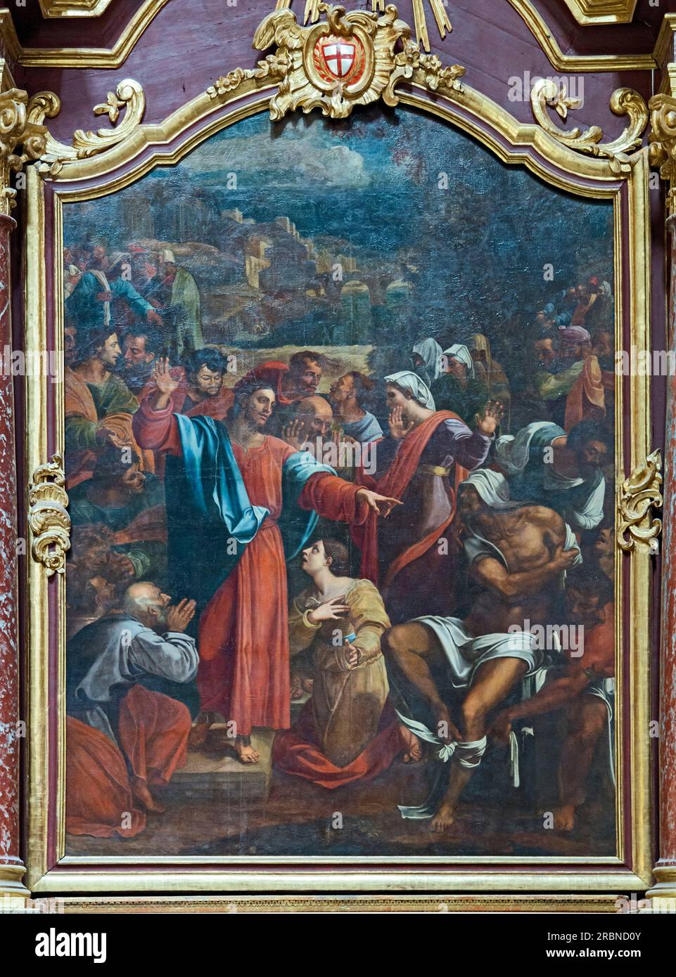 The Resurrection of Lazarus by Charles-Andre van Loo (Carle van Loo) Stock Photo