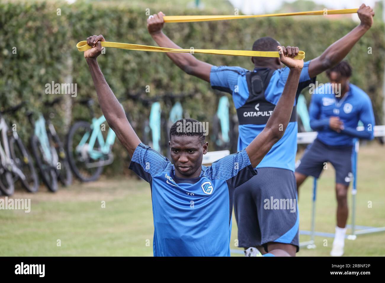 Venray, Netherlands. 10th July, 2023. Genk's Ibrahima Bangoura pictured during a training camp of Belgian first league team KRC Genk, in Venray, The Netherlands, ahead of the 2023-2024 season, Monday 10 July 2023. BELGA PHOTO BRUNO FAHY Credit: Belga News Agency/Alamy Live News Stock Photo
