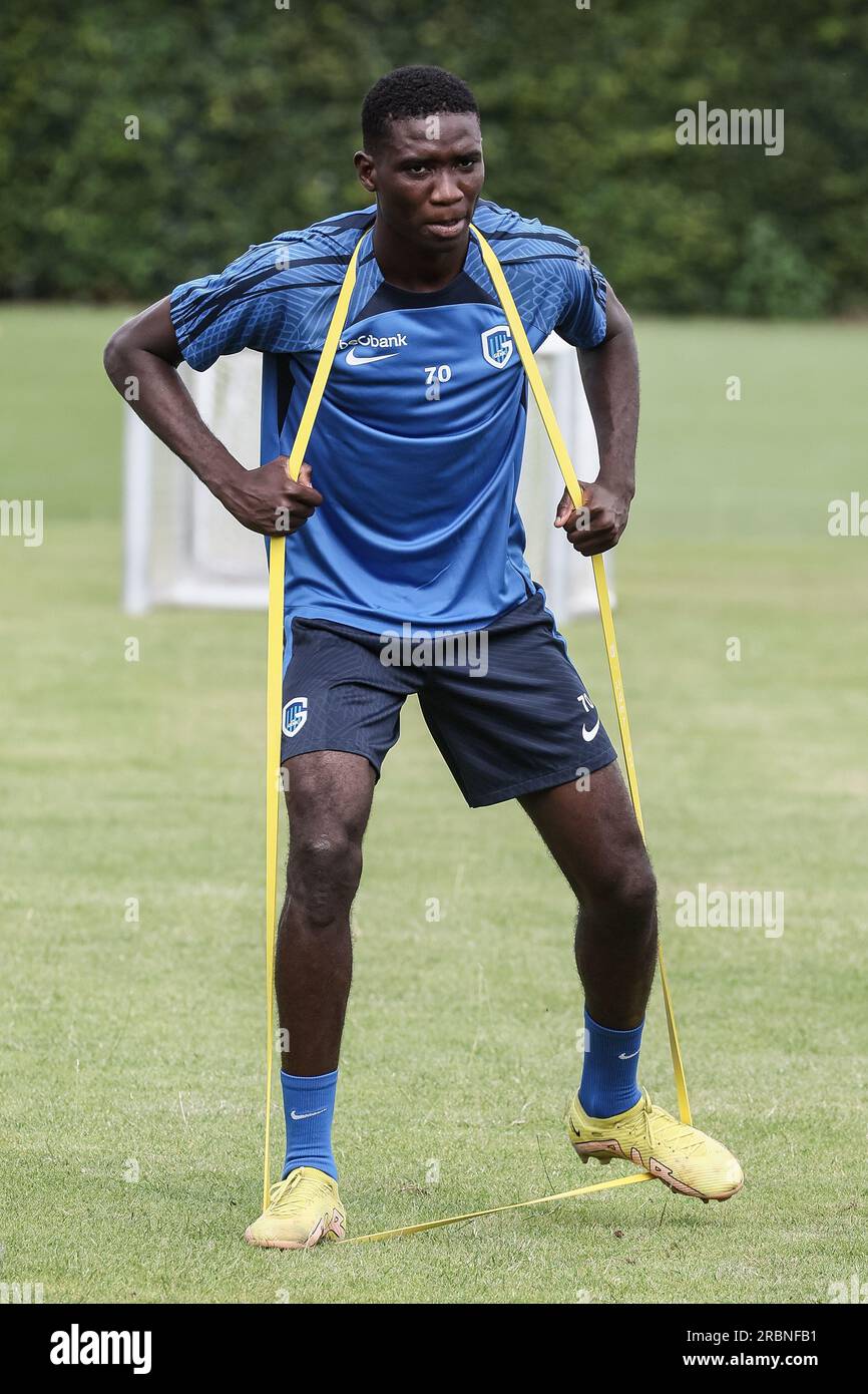Venray, Netherlands. 10th July, 2023. Genk's Ibrahima Bangoura pictured during a training camp of Belgian first league team KRC Genk, in Venray, The Netherlands, ahead of the 2023-2024 season, Monday 10 July 2023. BELGA PHOTO BRUNO FAHY Credit: Belga News Agency/Alamy Live News Stock Photo