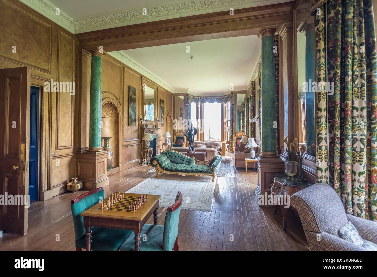 Great Drawing Room at Ardanaiseig Castle Hotel, Kilchrenan, Argyll and Bute, Scotland, UK Stock Photo