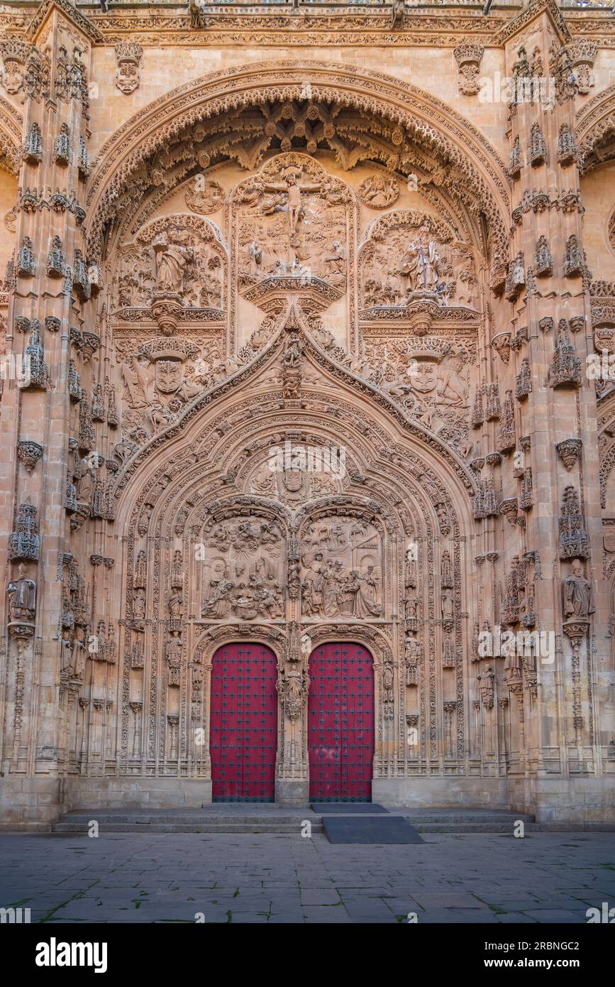 Nativity Door at Salamanca Cathedral - Salamanca, Spain Stock Photo