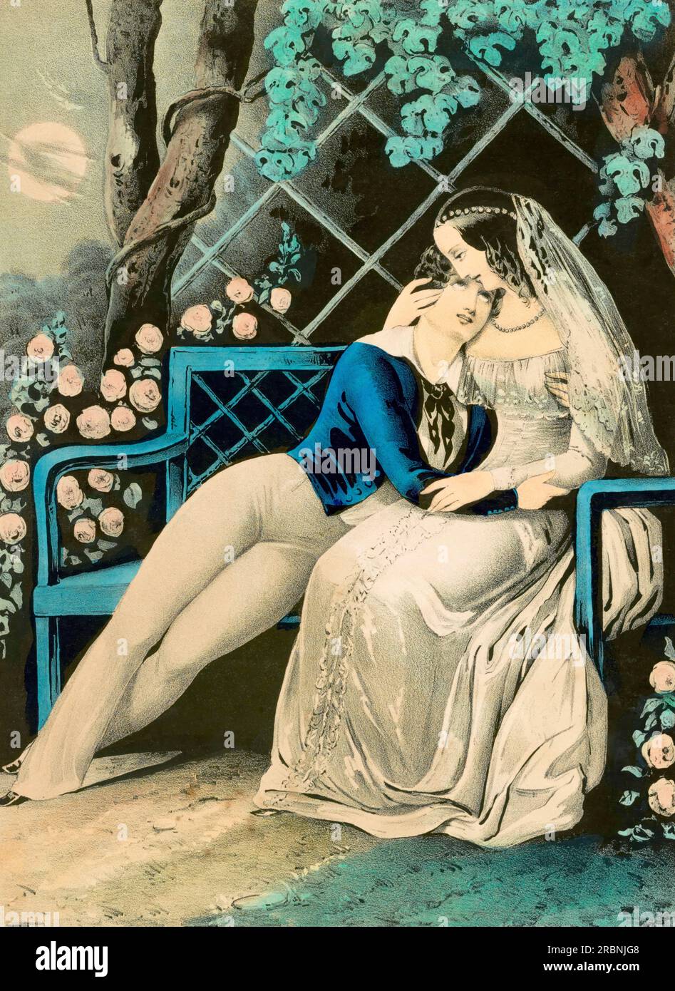 Love Affair of Lord Byron, George Gordon Noel Byron, 6th Baron Byron of Rochdale, 1788 - 1824, British poet Stock Photo