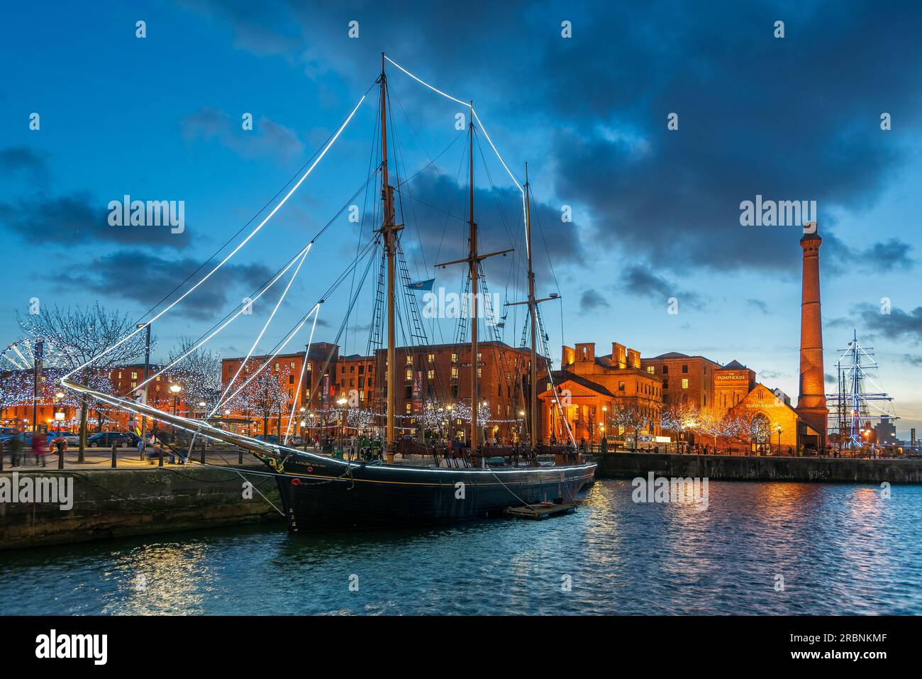 Christmas at Canning and Albert Dock Liverpool. Stock Photo