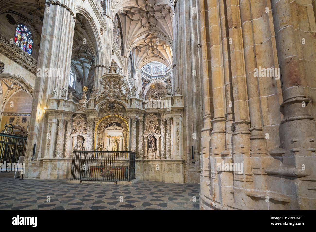 Retrochoir at New Cathedral of Salamanca Interior - Salamanca, Spain Stock Photo