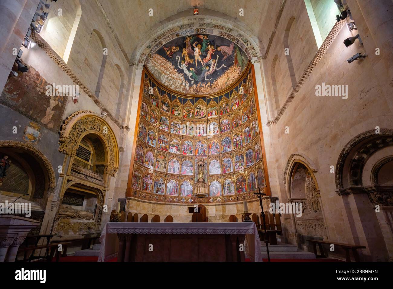 Altar at Old Cathedral of Salamanca Interior - Salamanca, Spain Stock Photo