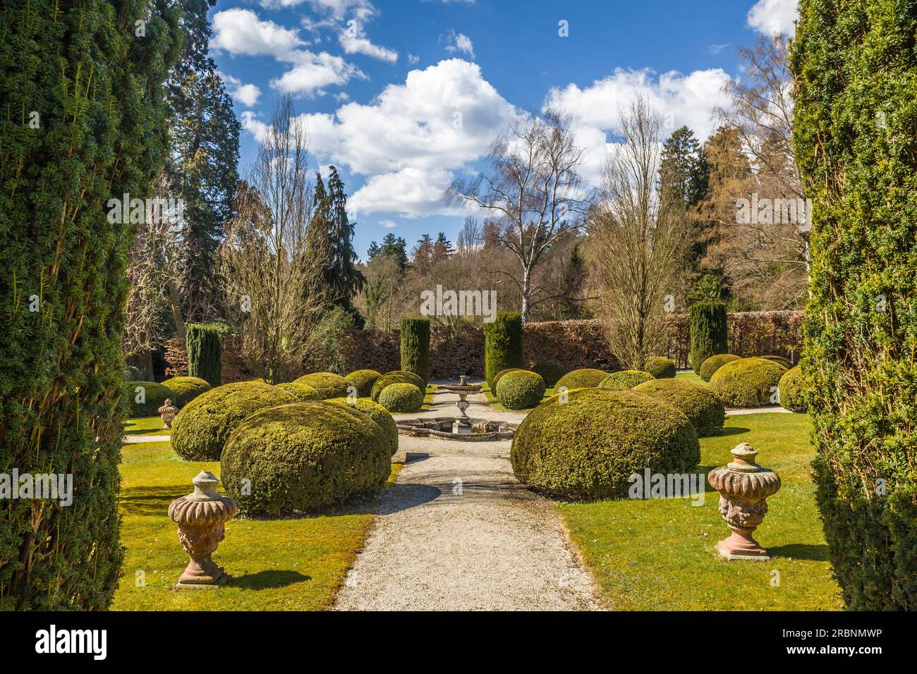 Park of Friedrichshof Palace in Kronberg, Taunus, Hesse, Germany Stock Photo