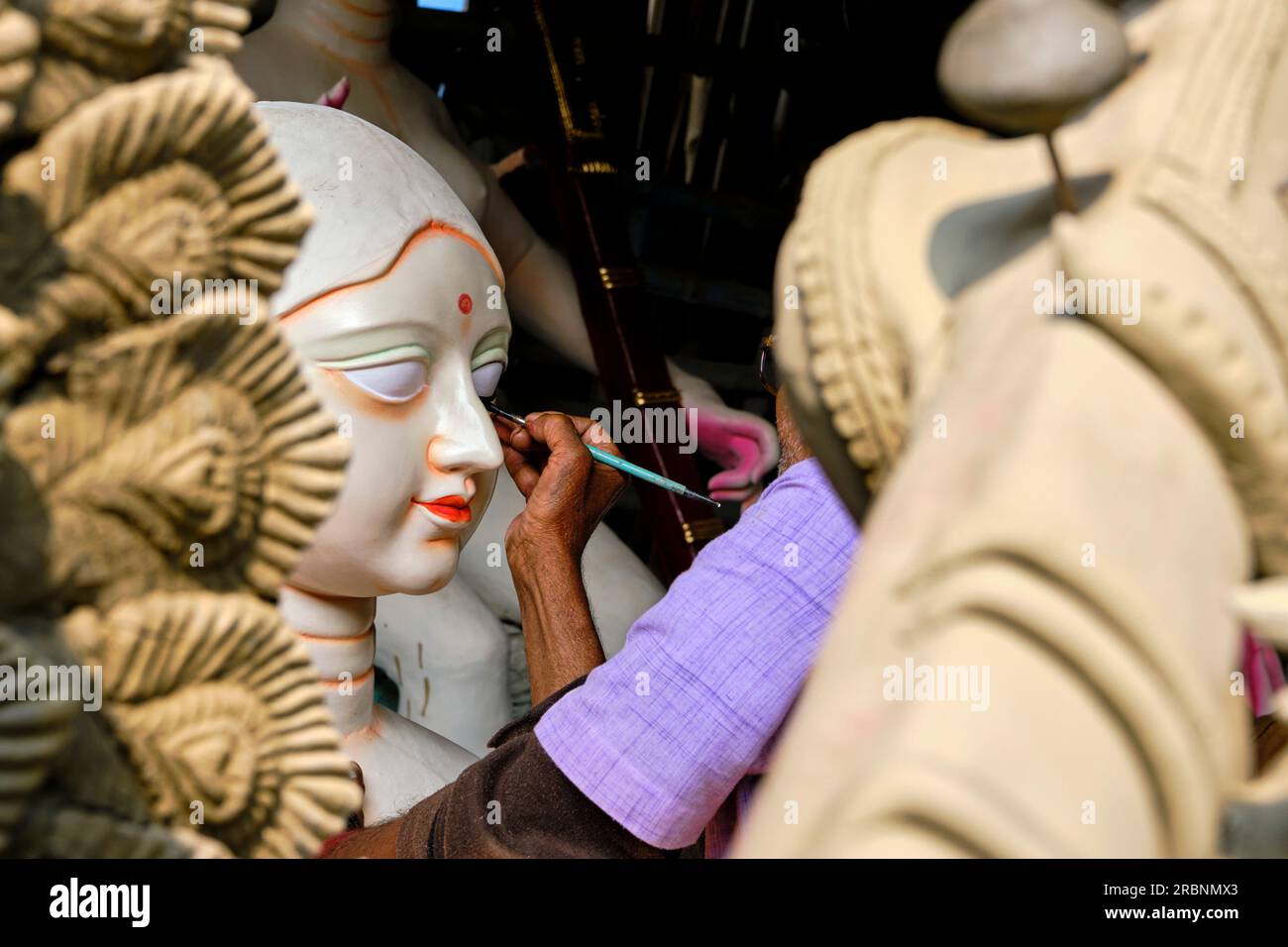 India, West Bengal, Kolkata, Calcutta, Kumartuli district, clay idols
