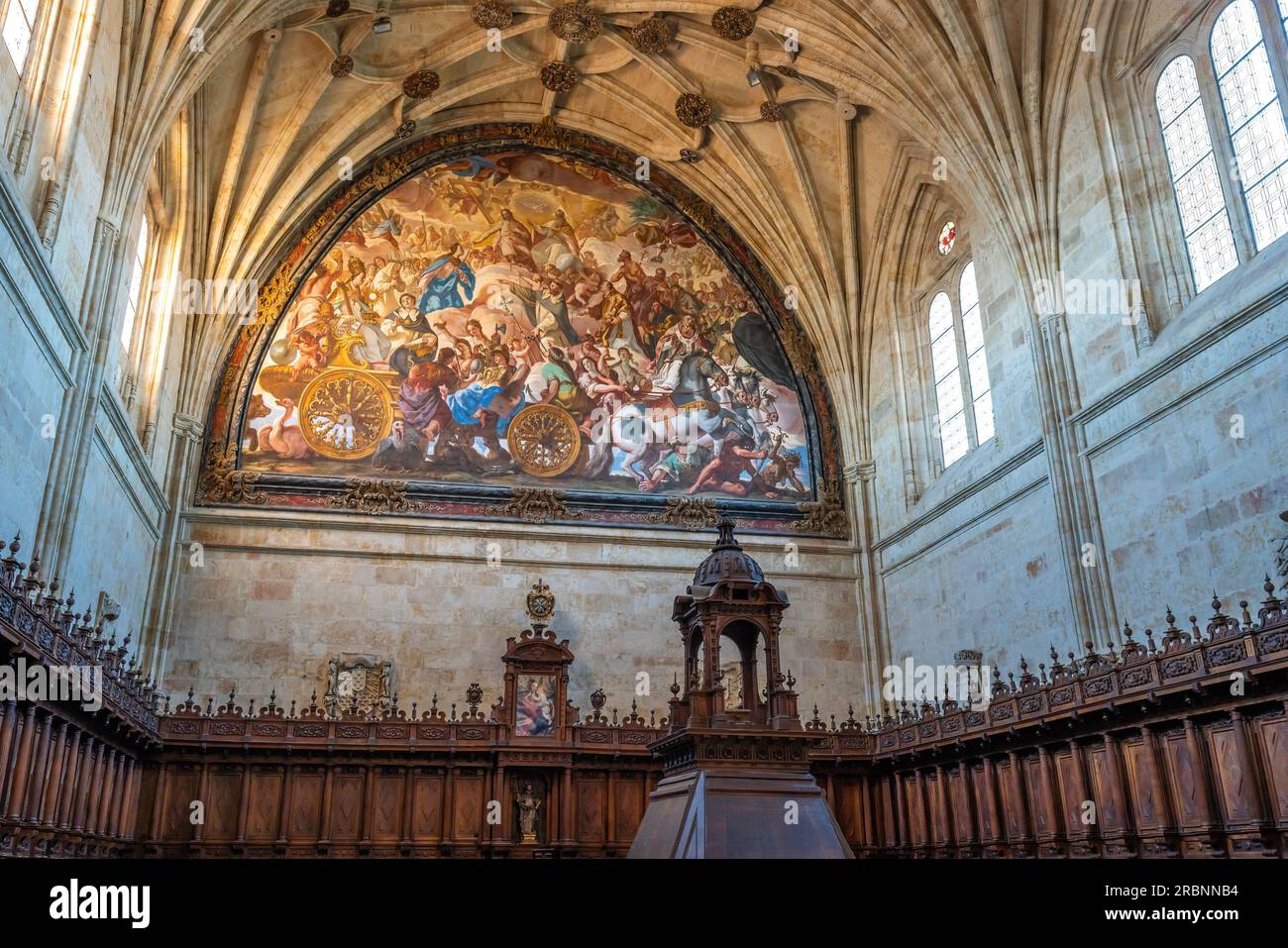 High Choir of San Esteban Convent Church - Salamanca, Spain Stock Photo